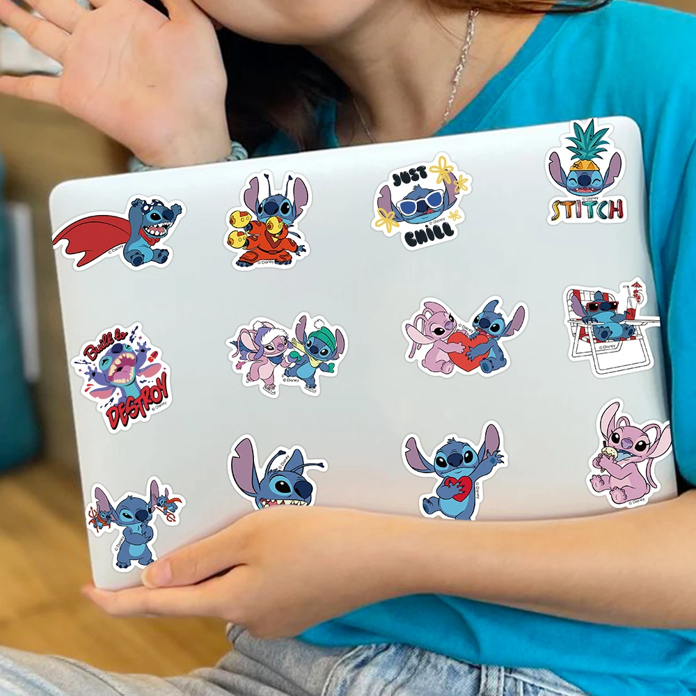 Disney-pegatinas de Stitch de monstruo para niños, calcomanías de Graffiti estéticas para ordenador portátil, equipaje, álbum de recortes, pegatina