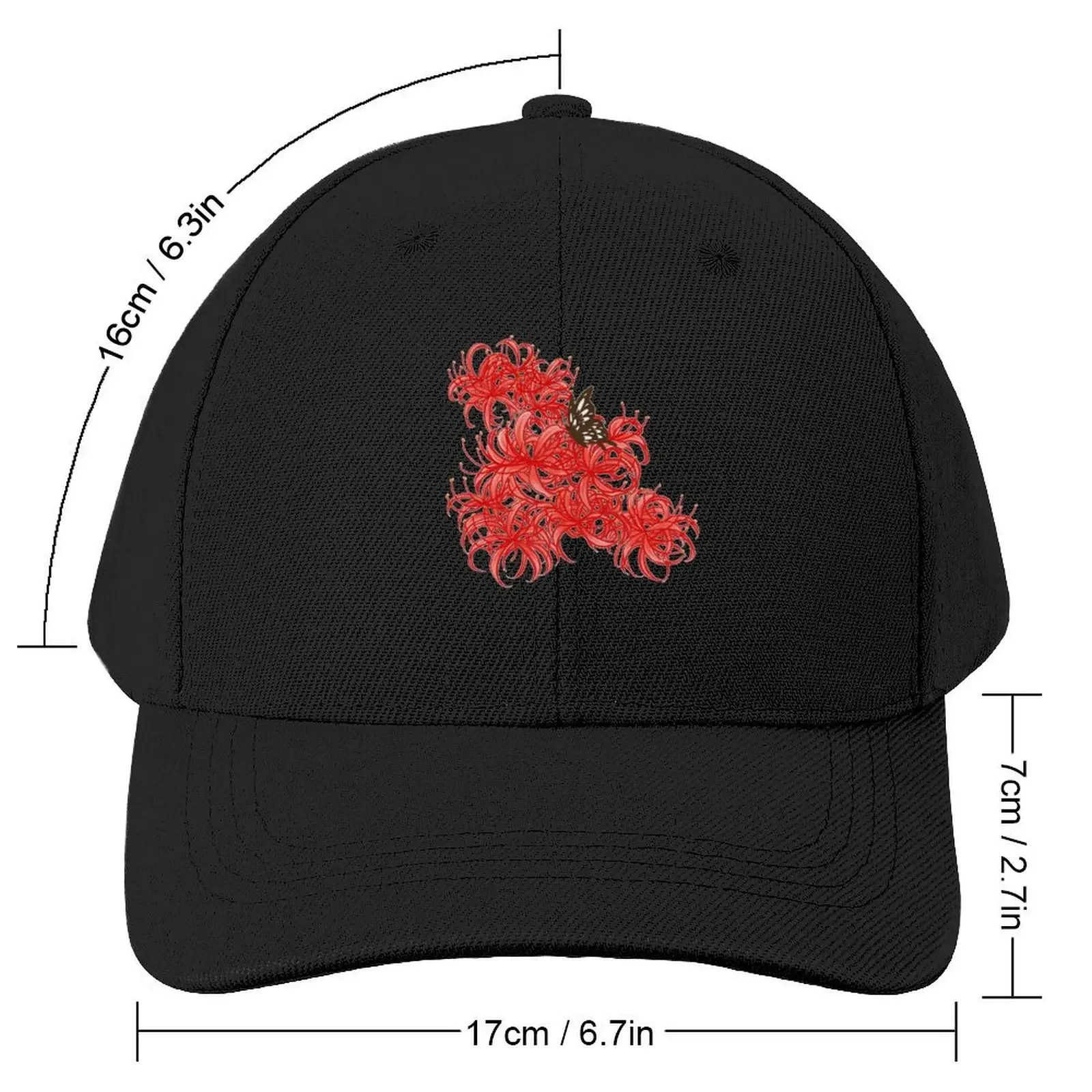 Red Spider Lily Baseball Cap Brand Man cap sun hat Bobble Hat black Woman Hats Men's