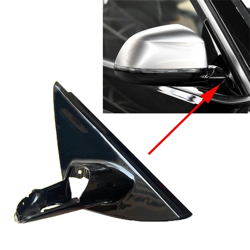 For BMW X6 F16 2014 2015 2016 2017 2018 2019Black Front Window Triangle Trim Plate Mirror Garnish Cover Panel Base Holder