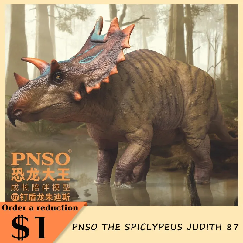 

Pnso The Spiclypeus Judith 87 Model Figure Toy Prehistoric Dinosaur Extinct Anima Triceratops Dinosaur Figuine Custom Collection