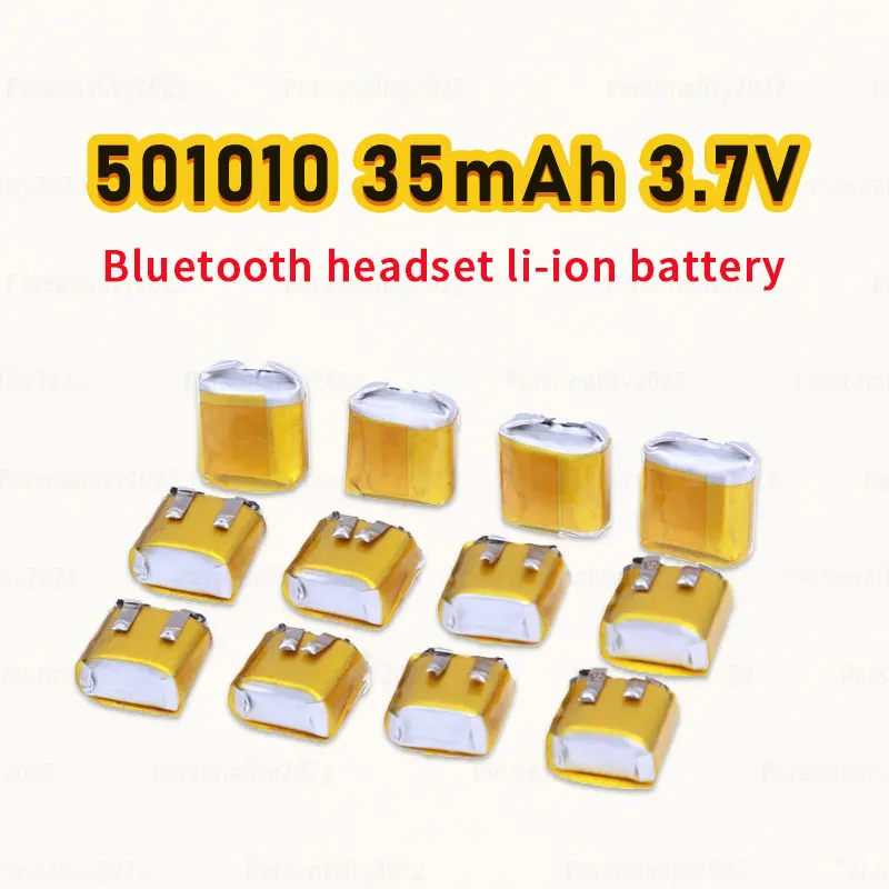 Battery 501010 35mAh 3.7V Li-Polymer Batteries for Bluetooth Headset Sound Card Small Watch Laser Pointer Rechargeable Cell