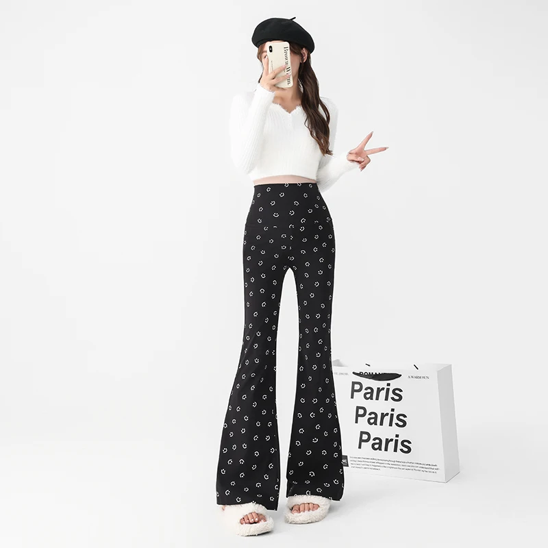 Pregnant Women's Bell-bottoms for Spring Summer 2026 Belly-supporting Smiling Face Slightly Flared Boot Cut Thin Maternity Pants - view 4