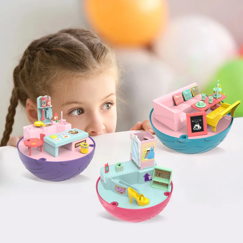 New Surprise Ball Disassembly Toy Doll Accessories Microscopic Scene Play House Doll Twisted Egg Children's Surprise Egg Toys