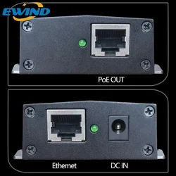 Gigabit Poe Switch Injector, Fonte de alimentação, DC PoE único, 15.4 W, 30W, 12V, 1000M