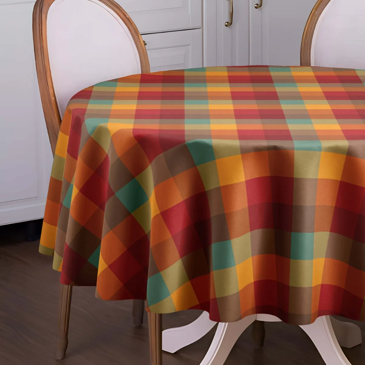 2D flat printing 59X59 inches / 150X150 centimeters. Style: Red checkered tablecloth.zyc