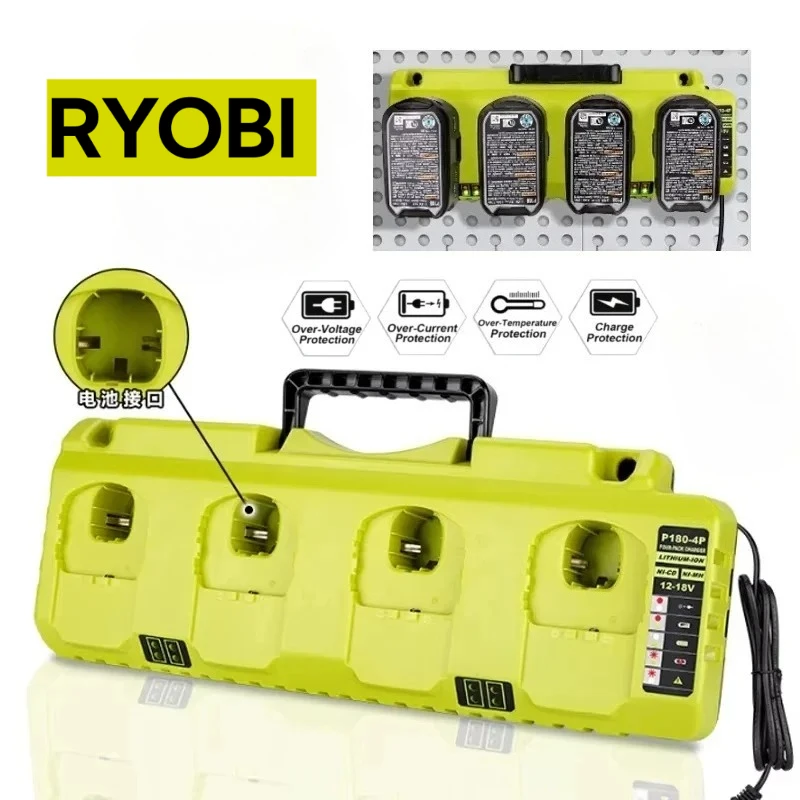 Ryobi Replacement Charger for Ryobi Ni-CD Ni-MH Li-ion 12V 14.4V 18V Battery P107 P108 P108 P110 fast charging 3A*4