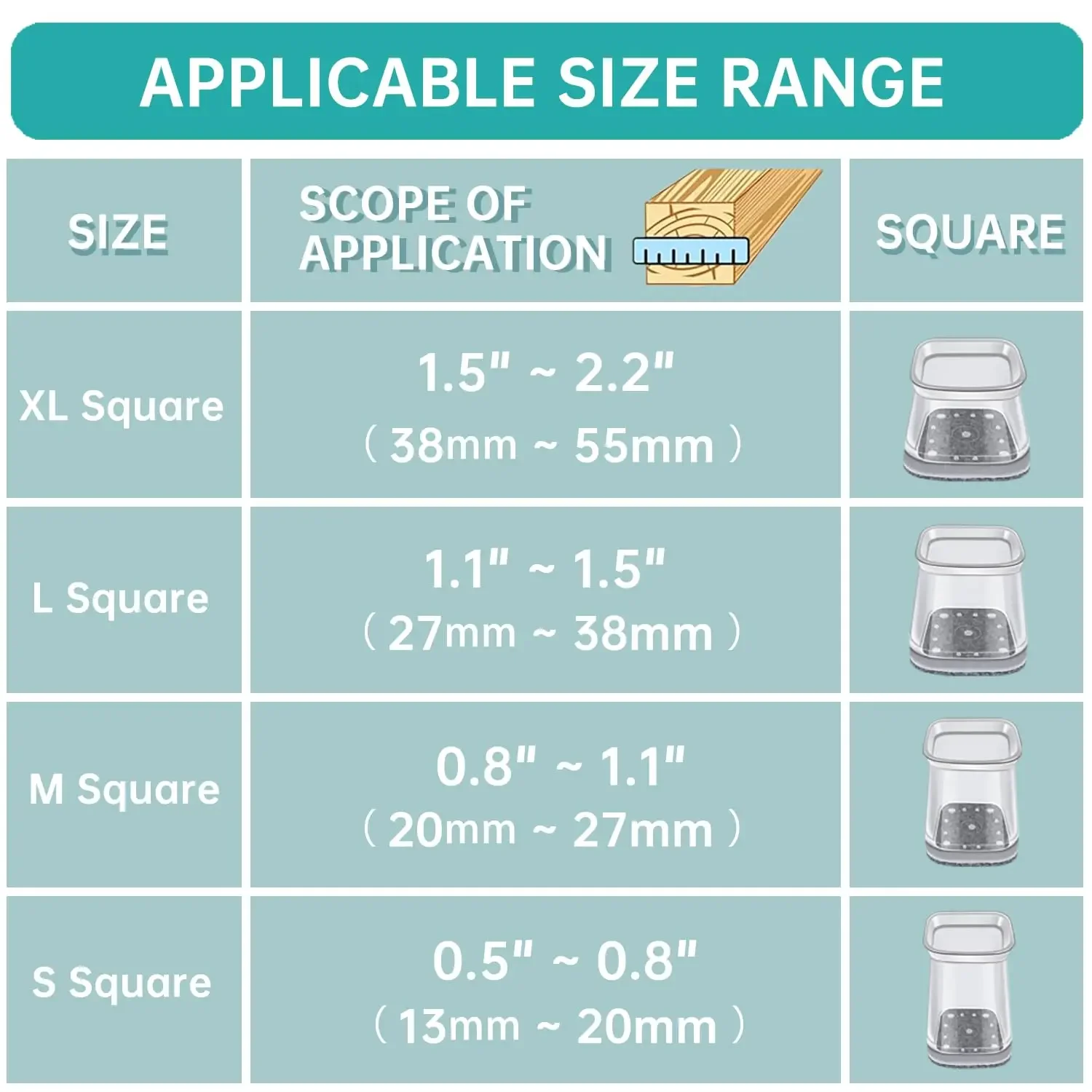 16Pcs Set Chair Leg Floor Protectors For Hardwood Thick Silicone Felt Pads Rubber Covers Scratch-Resistant & Noise Reducing Tool