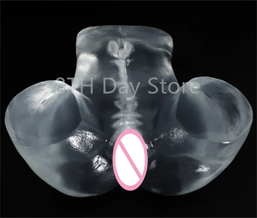 Transparent Butt Sex Toys for Men Artificial Vagina Anal Channel Pocket Pussy Male Masturbrator Buttocks Adult Masturbation Toy