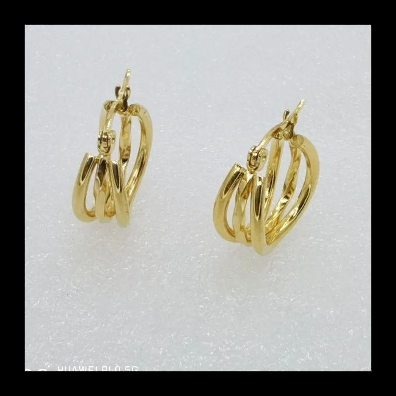 الفولاذ المقاوم للصدأ جديد متعدد الطبقات الجوف الأقراط الرائعة العصرية أزياء المرأة تنوعا الأذن مشبك المجوهرات #1