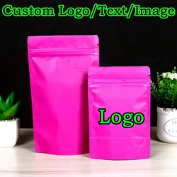 100PCS Stand-up Matte Aluminum Foil Ziplock Bag DIY Logo Matcha Coffee Beans Cocoa Snack Candy Sugar Beaf Tea Packaging Pouches