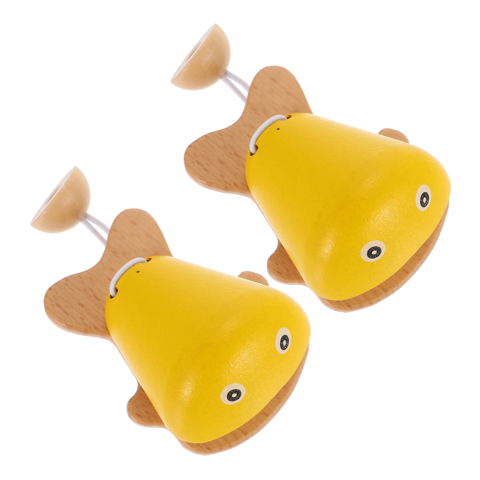 

2pcs Wooden Fish Castanets Kids Toy Smooth Bright Color Musical Intelligence Development Toddler Gift Household Wear resistant