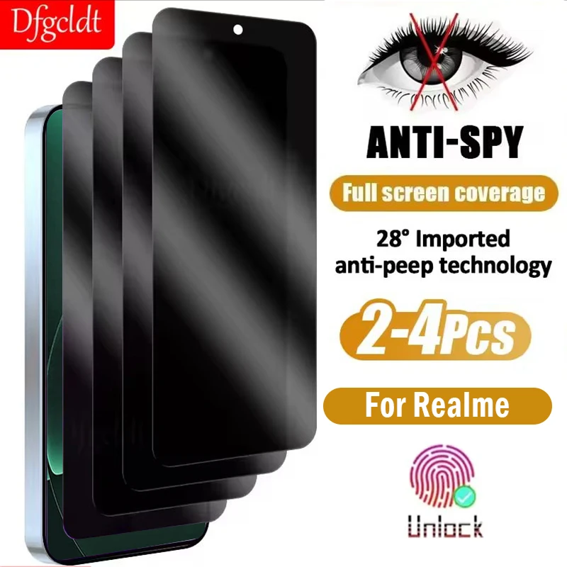 

2-4Pcs Privacy Screen Protector for Realme GT 8 Pro Full Coverage Protective Film for Realme GT8 GT7 Anti-spy Tempered Glass