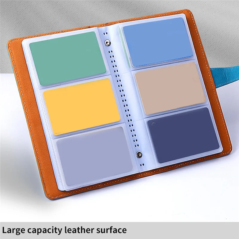 

A95Q-органайзер-держатель для карточек, портативный держатель для визитных карточек для мужчин и женщин, емкость 120 карточек, буклет для карточек Blue Dura