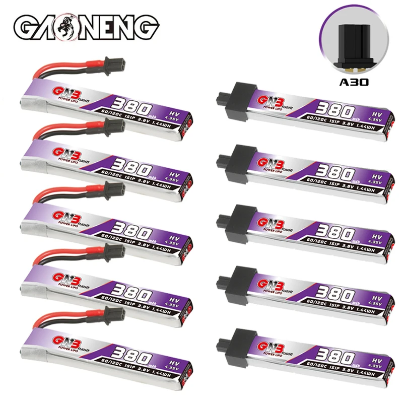 GAONENG GNB 3.8V 380mAh 60C/120C LiPo Battery BetaFPV Beta75X Happymodel Mobula6 Mobula7 Snapper Cabled A30 BT2.0 3.8V Battery