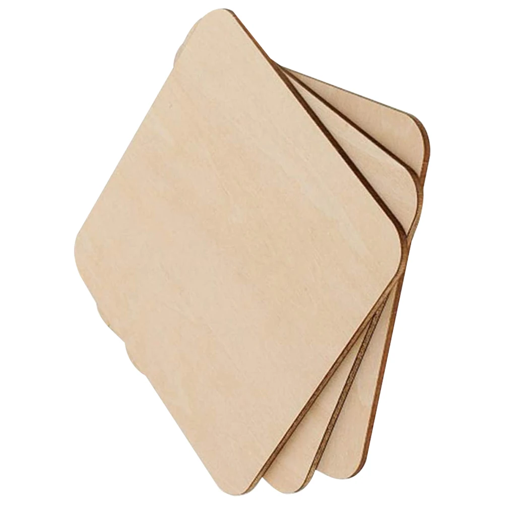 

36 Pcs Graffiti Boards Diy Wood Slices Unfinished Blank Wood Pieces Craft Square DIY Slices Chips Sewing Accessories