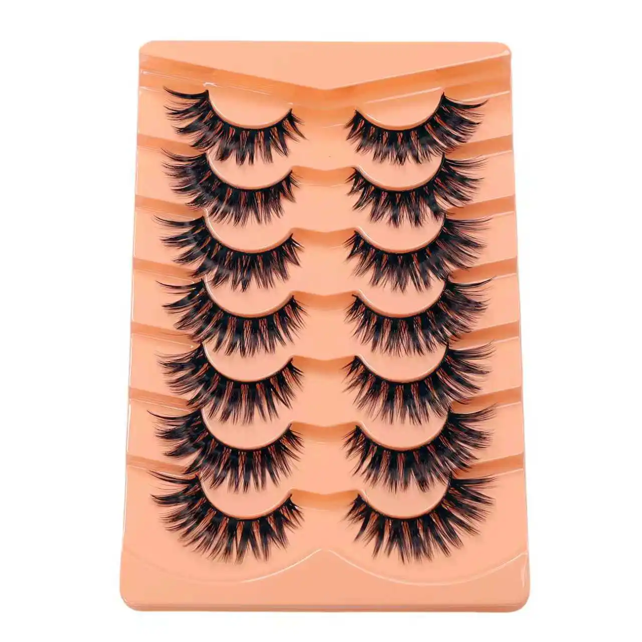 7 paires de faux cils œil de chat, faux cils naturels et réalistes, épais et moelleux, recourbés et bouclés