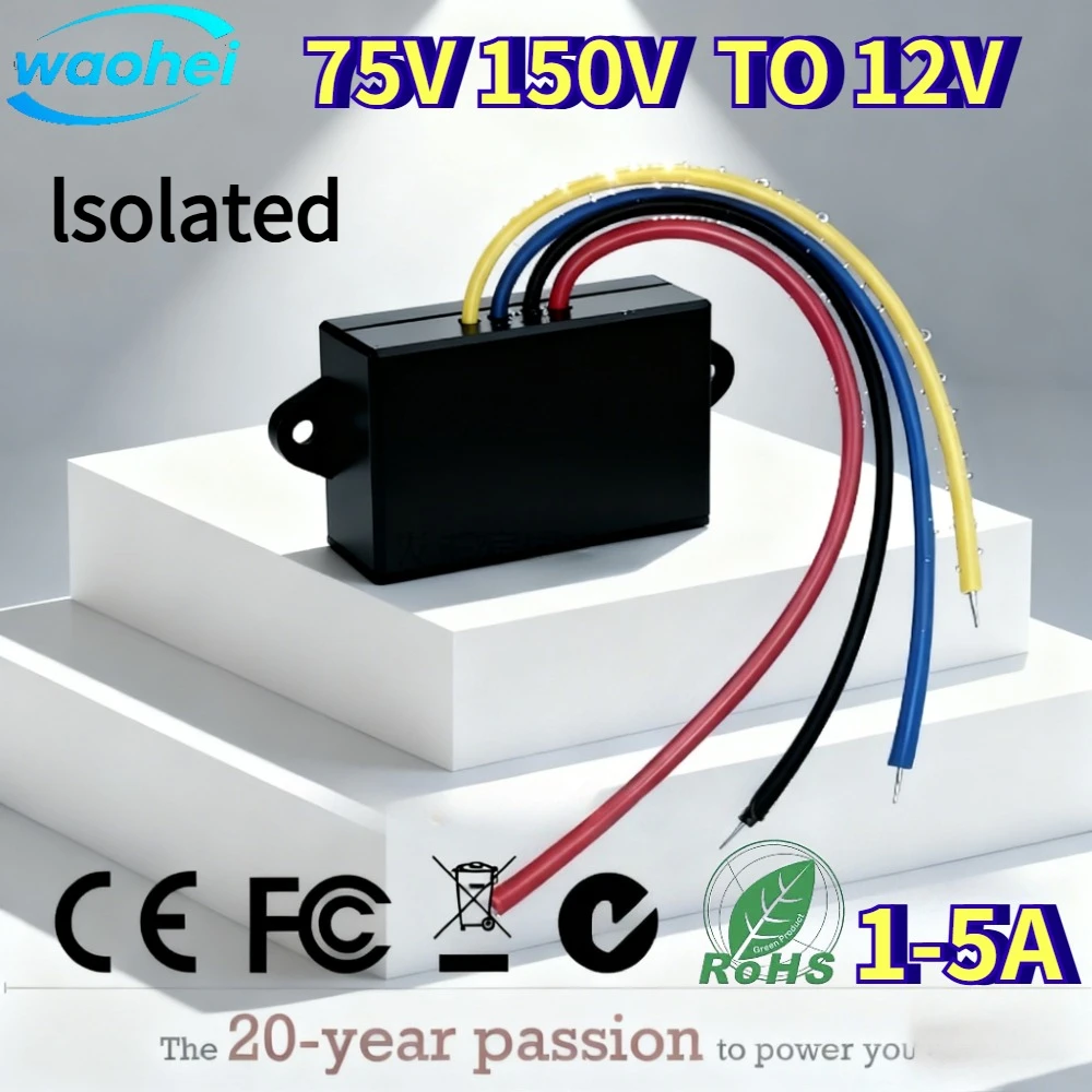 

lsolated DC DC Step Down Converter 75-150V to 12V 1-5A Isolation Buck Converter Stabilizer Reducer Module Power Supply For Truck
