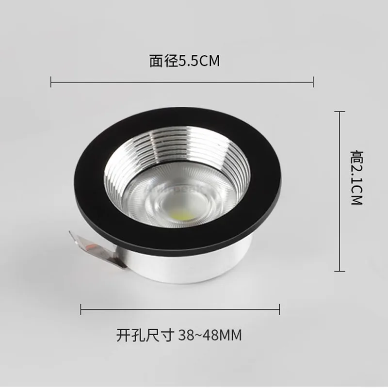 LED Mini Downlight Under Cabinet Hole 45mm Spot Light 3W for Ceiling Recessed Lamp AC85-265V Dimmable Down lights with Driver