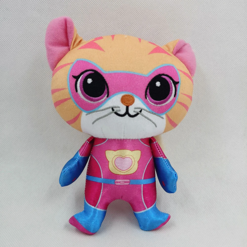 Super Kitty Team Crystal Super Soft Plush Toy Doll Blue Kitten Green Kitten Yellow Kitten Doll Children\'s Toy Holiday Gift