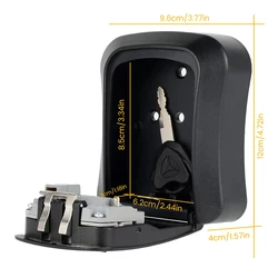Wandmontage Sleutelopslag Geheime Box Organizer 4-cijferige combinatie Wachtwoord Beveiliging Codeslot Geen sleutel Thuissleutel Veilig Plastic doos