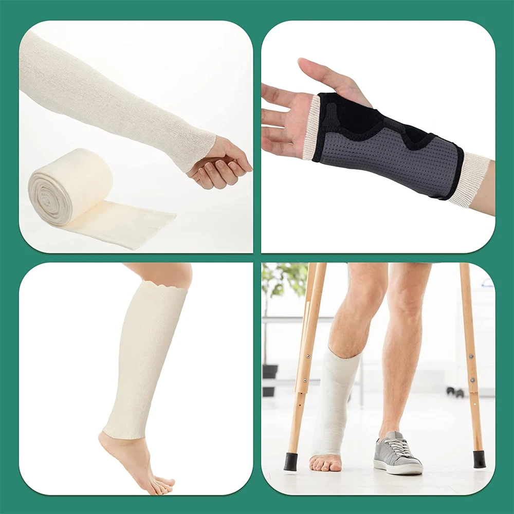 1 Rolle Baumwollstrümpfe, röhrenförmige elastische Bandage, Gussärmelrolle, elastische Wickelschlauchverbände, Gussstrümpfe für Arm, Bein, Knie – Detail 6