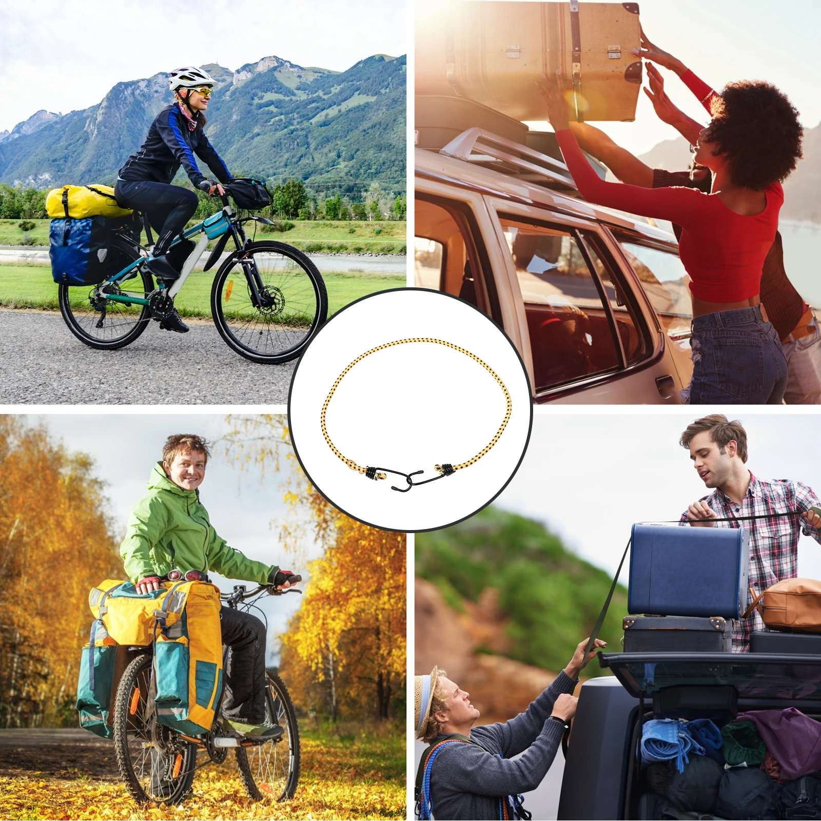 

Adjustable Bungee Cords Bike for Rack Automotive Exterior Accessories Mini Luggage Strap Rubber with Hooks Straps