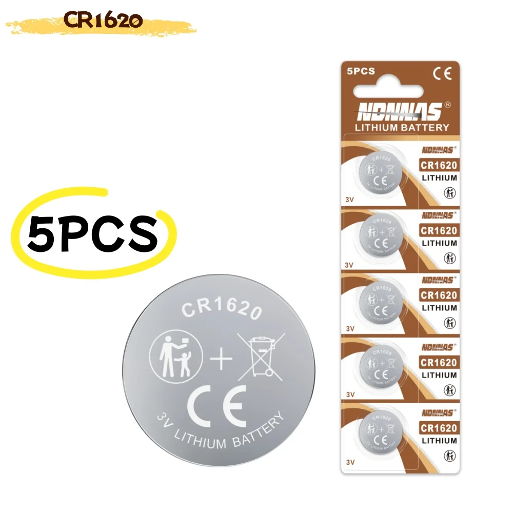 3V CR1620 Battery CR 1620 Button Battery Suitable for Watches, Car Audio Speakers, Scales, Shavers DL1620 BR1620 Lithium Cell