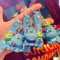 Disney Monsters University Figure Keychain Anime Monsters Inc. Cute 3D Doll Schoolbag Pendant Ornaments Toy Gift for Kids