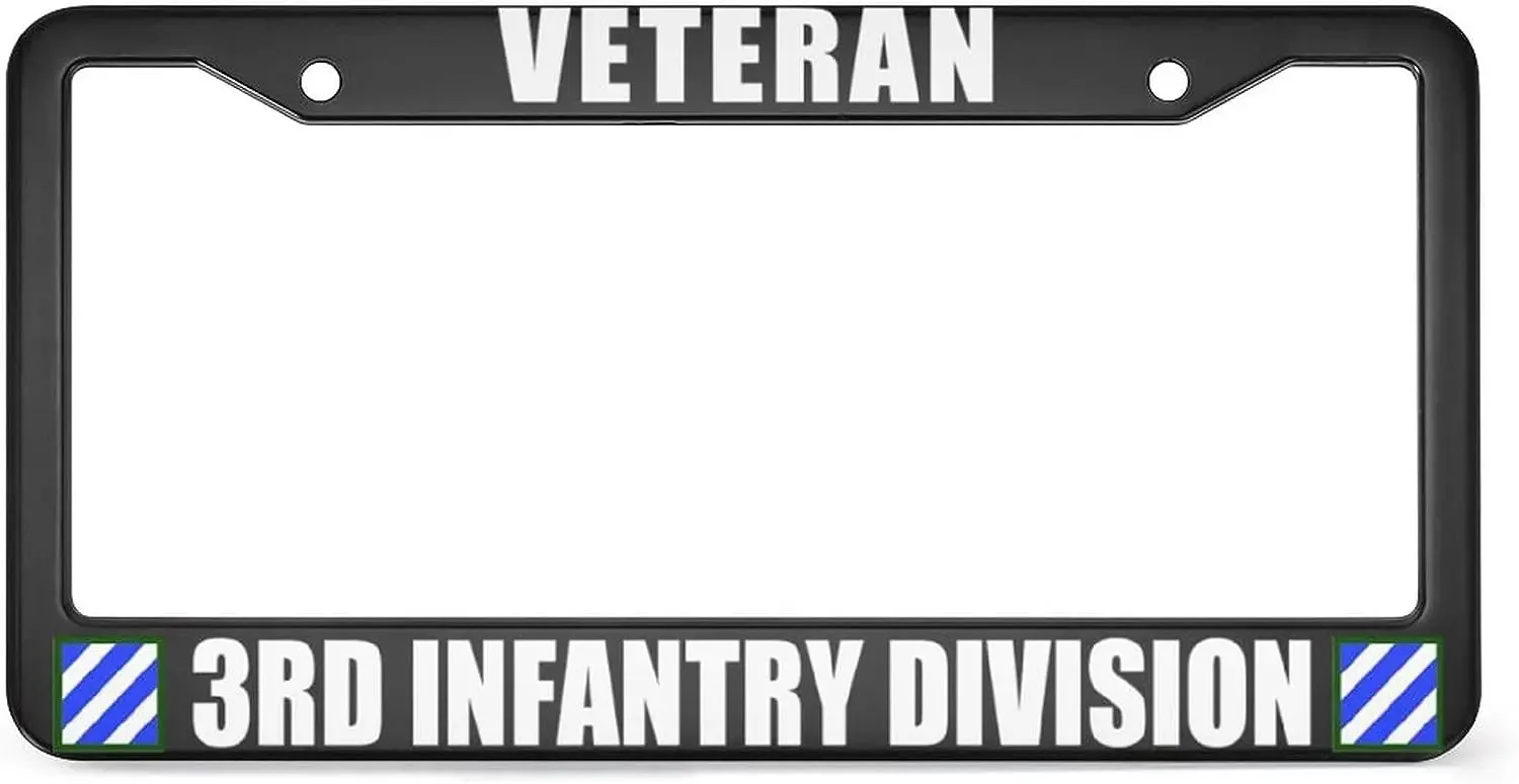 3rd Infantry Division Veteran Metal Auto License Plate Frame Car Accessories with 2 Holes 12 x 6 inch for US Vehicles Standard