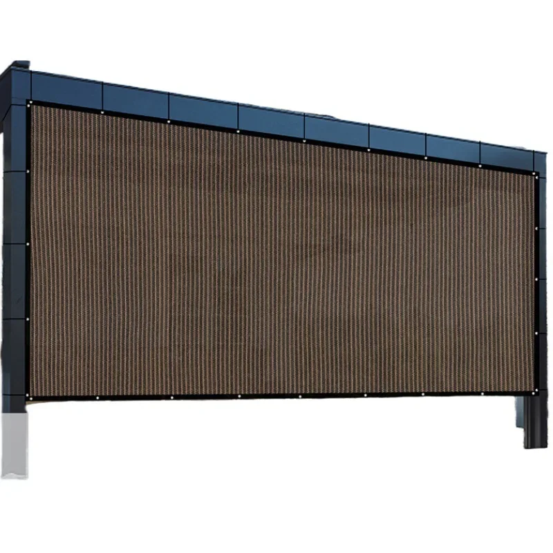 Beige balcony mesh fence, privacy mesh, encryption, thickened sunshade mesh, sun protection, outdoor heat insulation