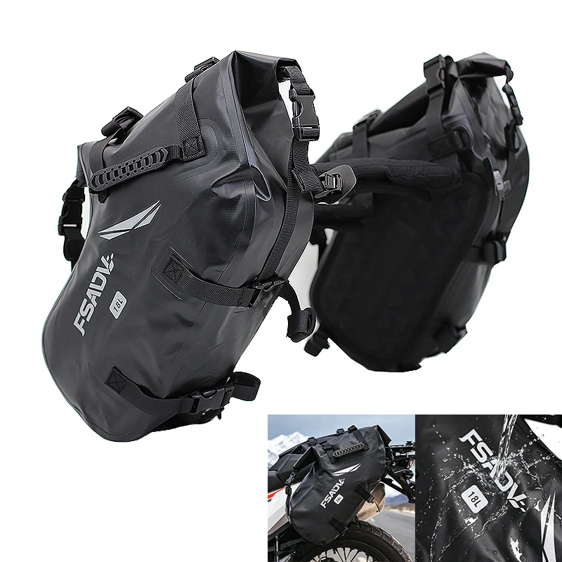 Universal Motorcycle Pannier Bag Saddle Side Bags Waterproof Bag 18L/28L Bag For BMW R1200GS R1250GS For HONDA NC750X For Suzuki