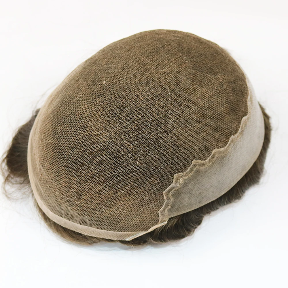 25 مللي متر عميق مجعد شعري طبيعي Q6 الدانتيل الجبهة و بولي Base قاعدة الرجال شعر الإنسان الشعر المستعار 1B50 رمادي الشعر الرجال الباروكات استبدال الاصطناعية