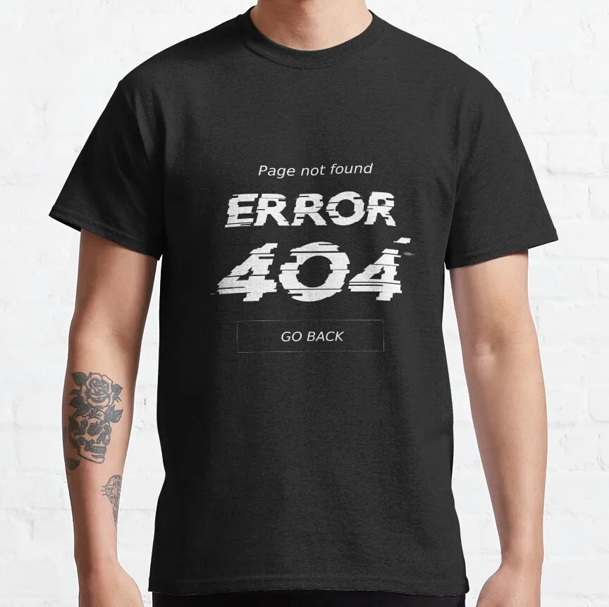 

Error 404 Not Found Nerd Coding Tech Glitch graphic t shirts funny 404 Error Script gift t shirt for Programmer large size tops