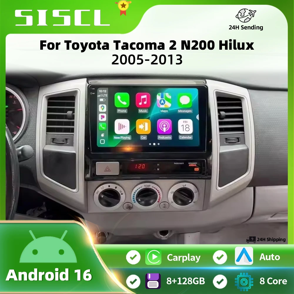

Android 16 For Toyota Tacoma 2 Hilux 2005-2015 Carplay Auto Car Radio 5G WIFI GPS Navigation Multimedia Video Player WIFI DSP