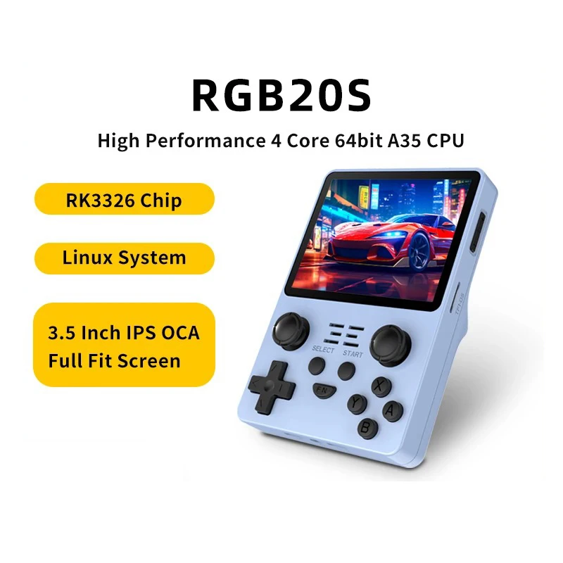 

POWKIDDY New RGB20S Handheld Game Console Retro Open Source System RK3326 3.5-Inch 4:3 IPS Screen Children's Gifts
