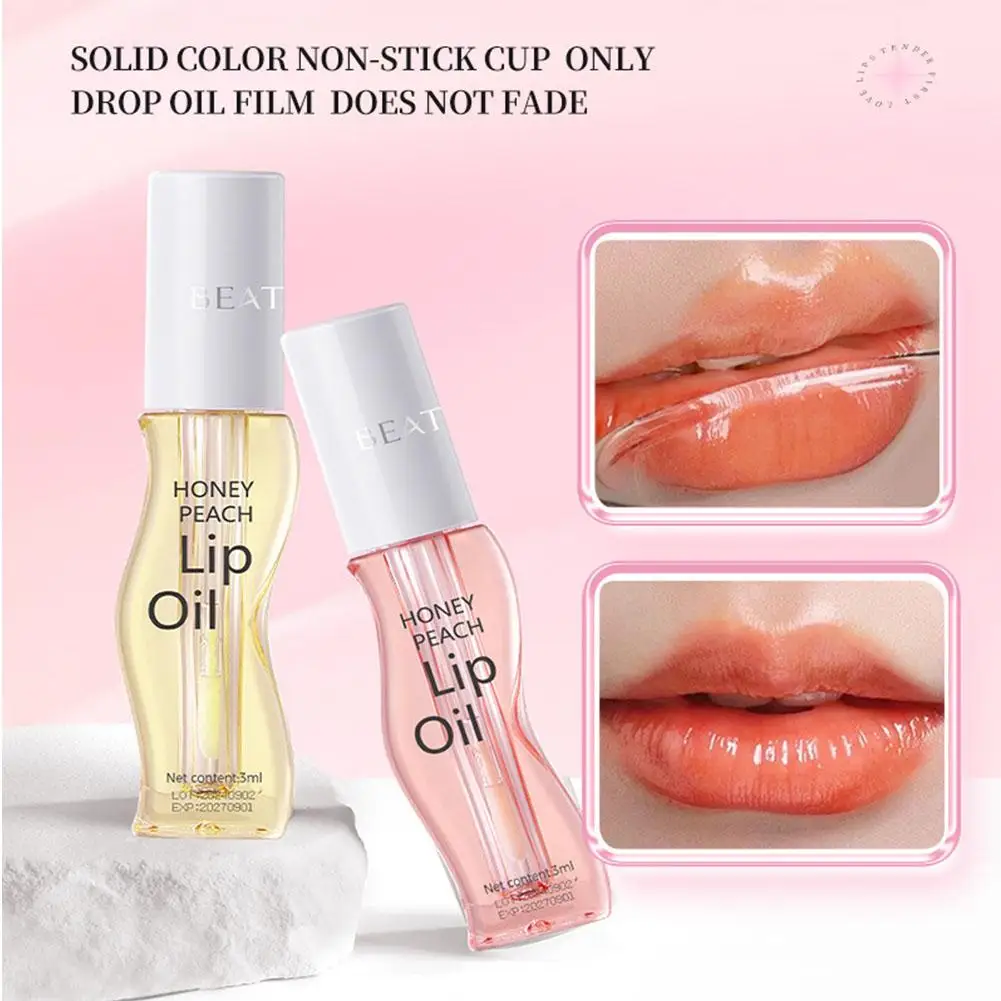 3 ml Für Glänzende Lippen Öl Feuchtigkeitsspendende Anti-trockenen Lip Balm Einfach Zu Tragen Anti-rissbildung Wasser Glanz feuchtigkeitsspendende Lippenstift Lippen Pflege Gi G7o3