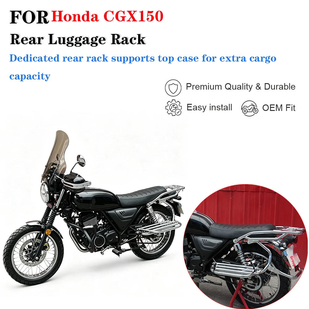 ホンダcgx150-wh150‑10用-バイクリアラゲッジラック-トップケースブラケット-フリップアップフットペグ改造アクセサリー