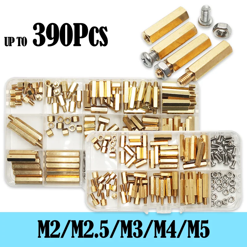 

Brass Standoffs Screws Nut Kit M2 M2.5 M3 M4 Male Female PCB Motherboard Copper Hex Standoff Spacer for DIY Electronic Circuit