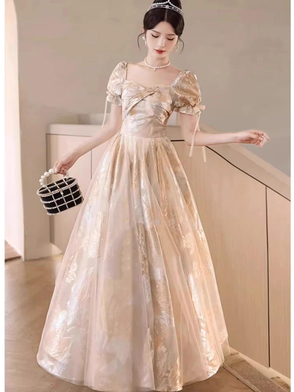 Princess Style Prom Dress Cheongsams Women Elegant Formal Party Gown Luxury Print Flower Vestidos De Festa Long Vestidos