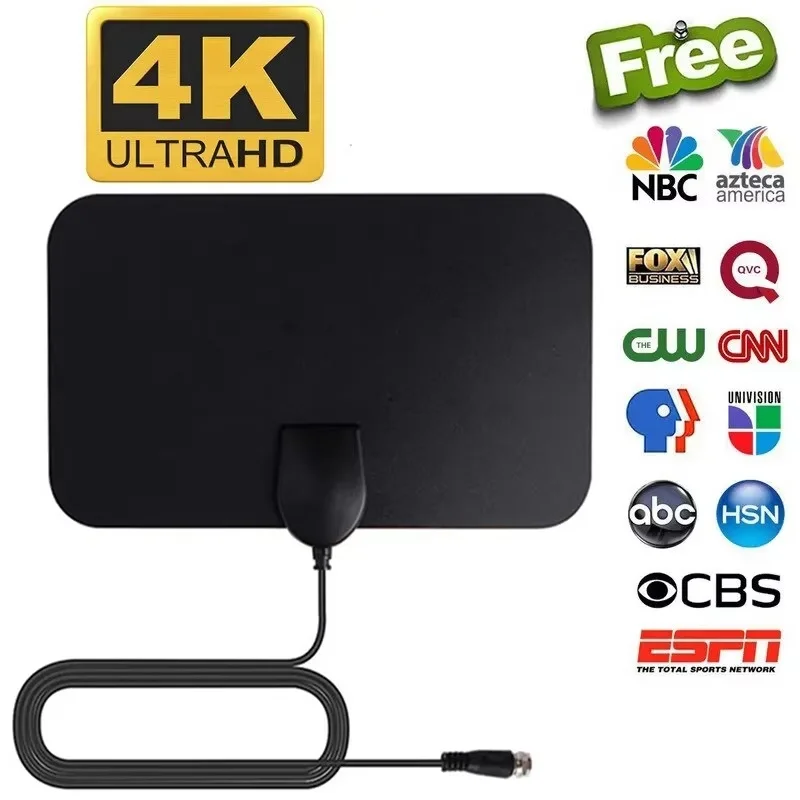 4K 1080P Indoor Digital TV Antenna Full HD Antena DVB-T/T2 DVBT2 Booster TV Antena 500 Miles UHF VHF DTV Antennas Aerial For Car