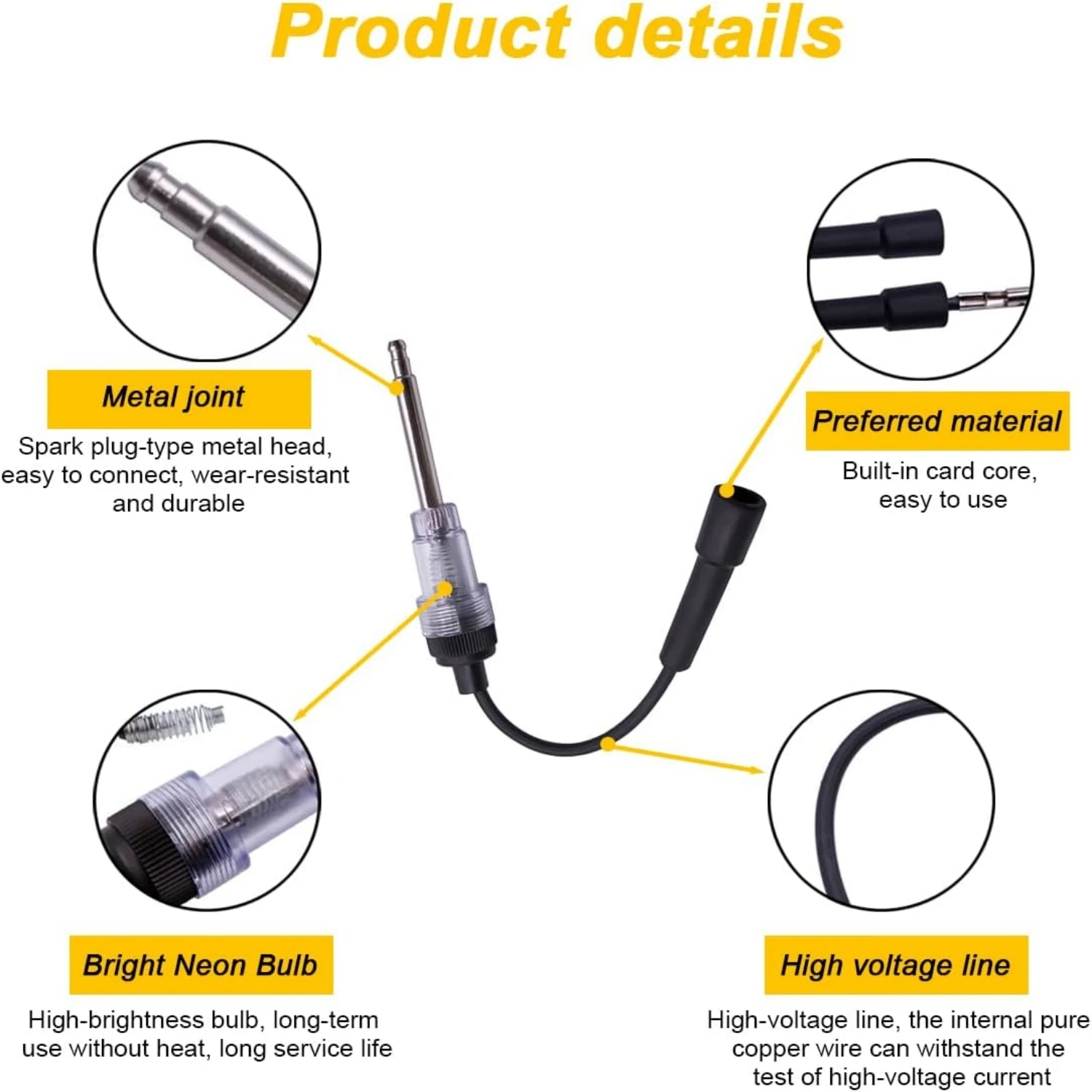 Repair Tools Ignition System Coil Engine Test Car Spark Plug Tester In-Line Igniton Spark Tester Autos Diagnostic Test Tool