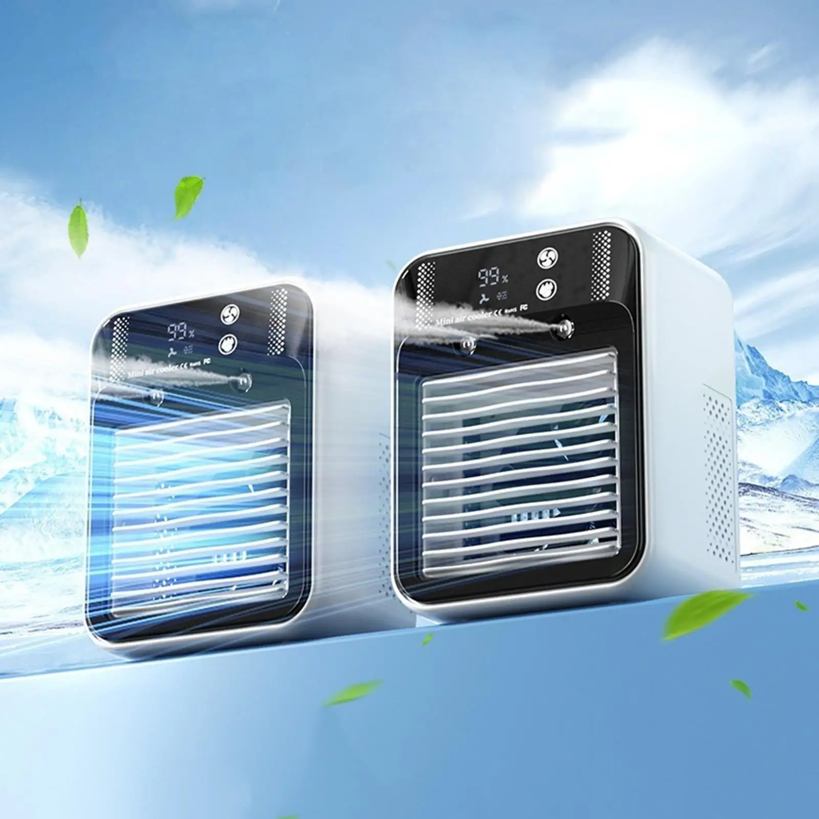 USB Desktop Fan Water Tank Mini Air Cooler Portable Personal Cooling Device 3000mAh Battery Low Voltage Operation Fan for home view 4