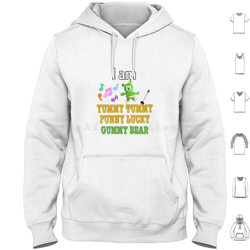 I Am Yummy Tummy Funny Lucky Gummy Bear Hoodies Long Sleeve The Gummy Bear Gummy Bear Song Lyrics Gummy Bear Lyrics