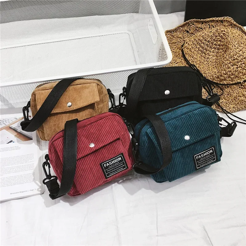 Children Messenger Bags Wallet Corduroy Small Square Bag Crossbody Bag for Women Designer Bags Purse and Handbags Сумка Женская