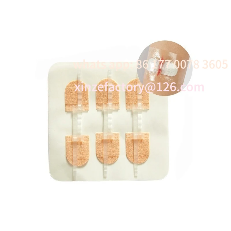 

Customizable 2Sheet/6Strips Emergency Wound Closure Strips Adhesive Bandages Zip Type Free-stitch Sutureless First Aid Band Aid