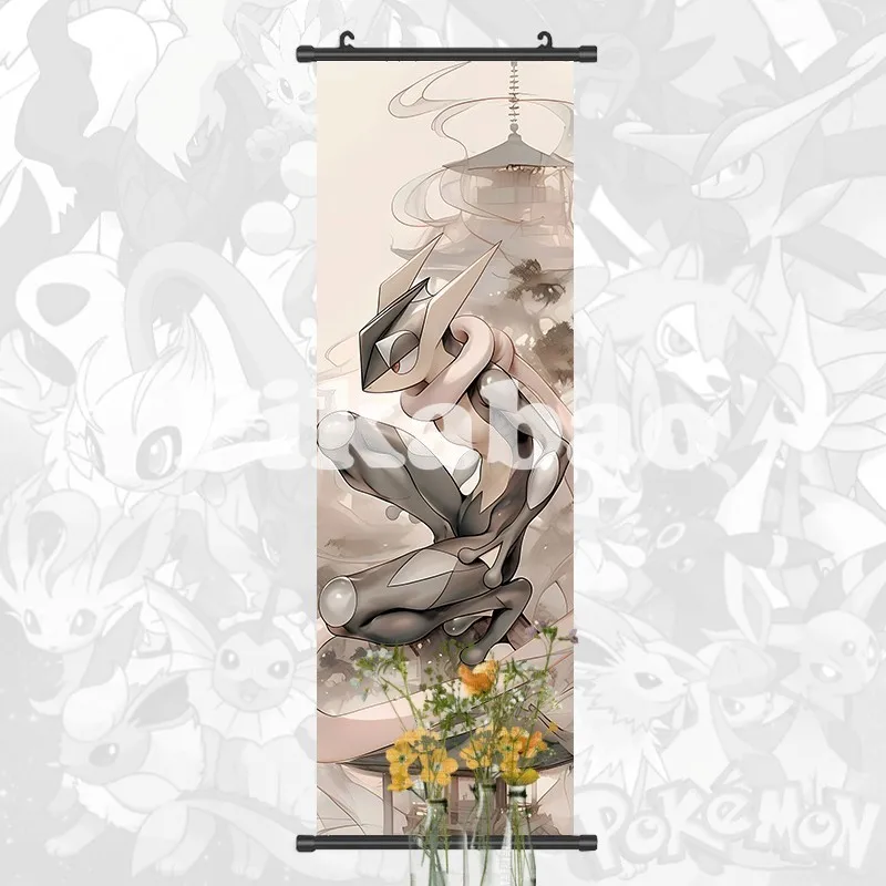 Bandai Gedrucktes Poster, Anime-Wandkunst, Greninja-Bilder, Gardevoir-Gemälde, Leinwand, Pikachu, hängende Schriftrollen, Heim- und Raumdekoration 5