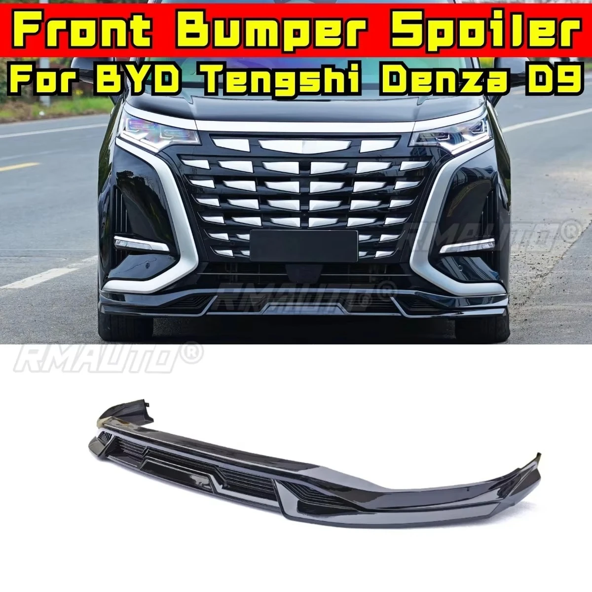 

Car Front Bumper Lip Diffuser Spoiler Glossy Black Modification Part for BYD Tengshi Denza D9 22 Bumper Protector Car Accessorie
