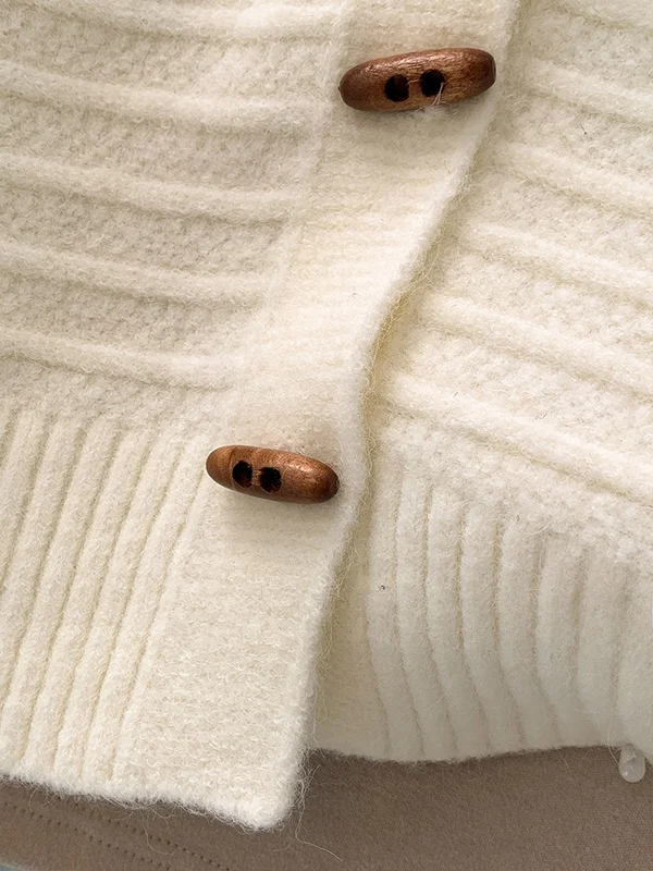 

2025 Autumn Knitted Vest Cardigan V-Ne Button-Up Outerwear Sweater Top Women's Faion Commute Sle Regular Thin