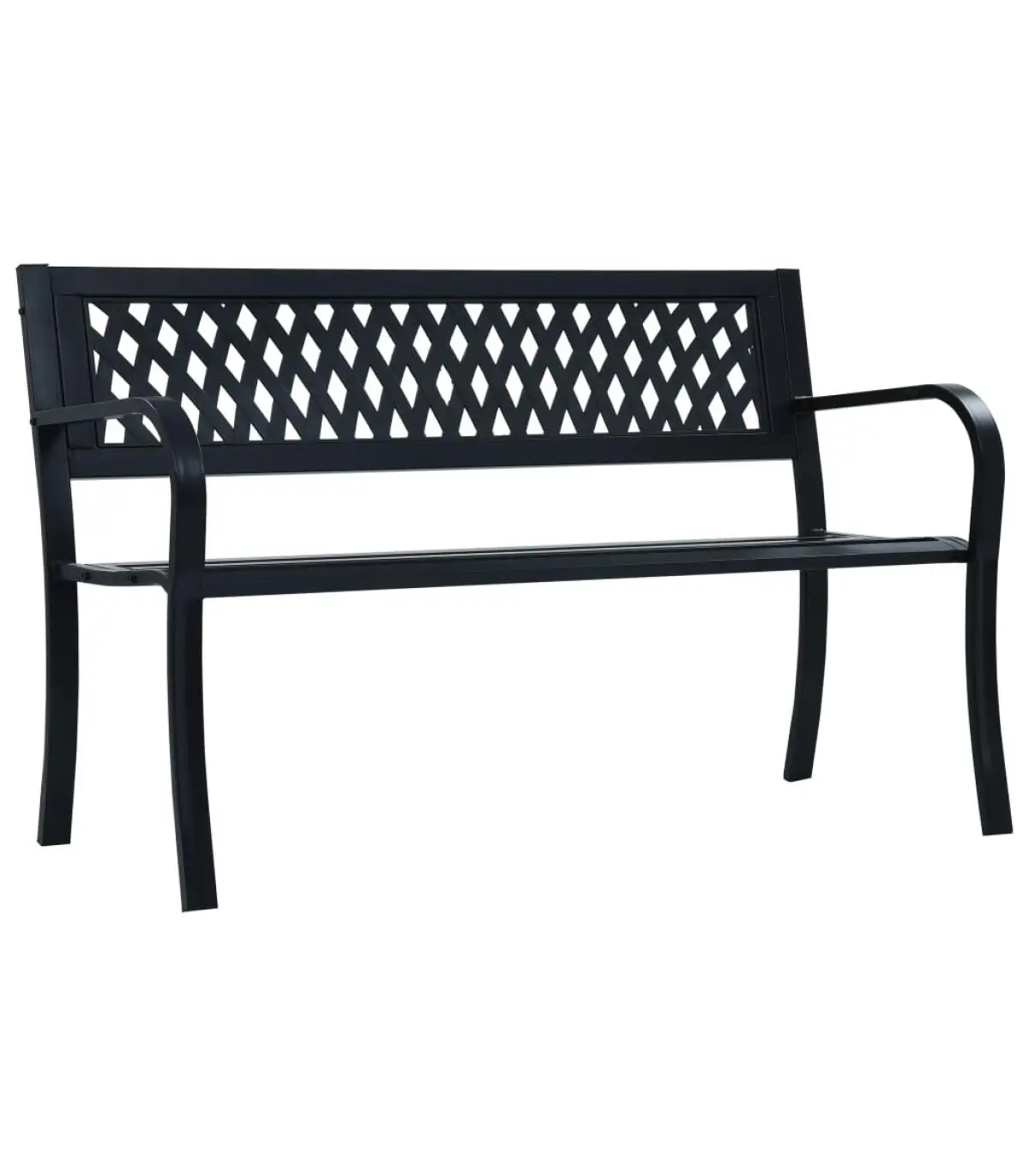 Garden benches garden bench black steel 120 cm