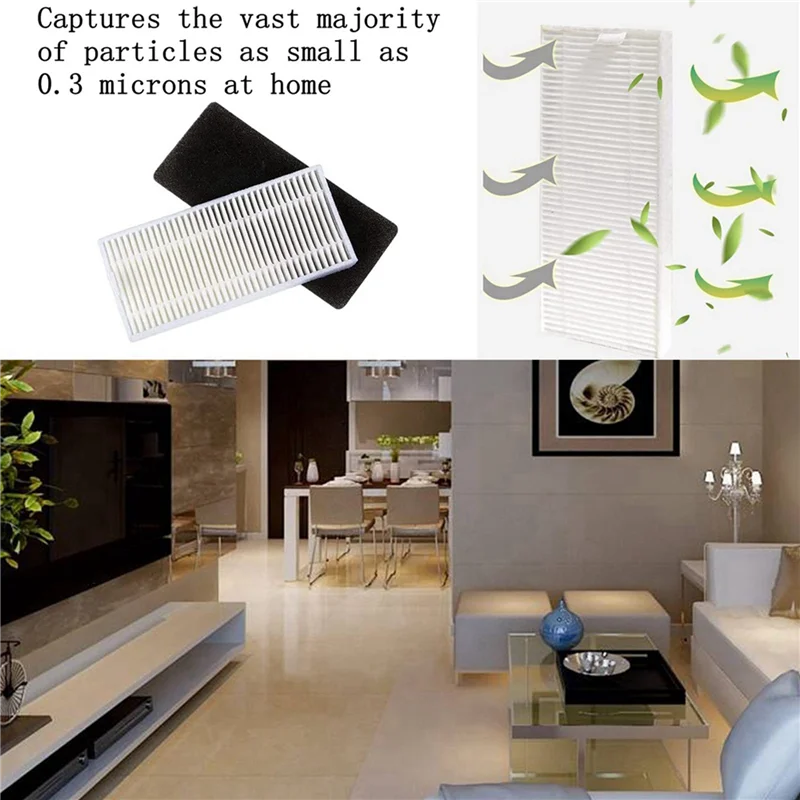 

GTBL 2Set Replacement HEPA Filter Side Brush Accessories For OKP Life K2 K3 K4 Lefant M210 M210S M210B M213
